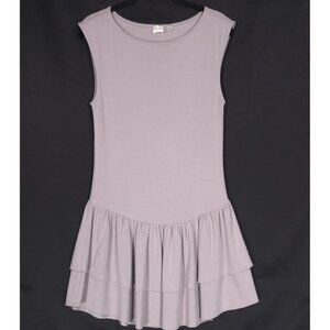 Aritzia‎ Wilfred Goodlux Bloomsbury Mini Dress MEDIUM Ruffled Gray Sleeveless